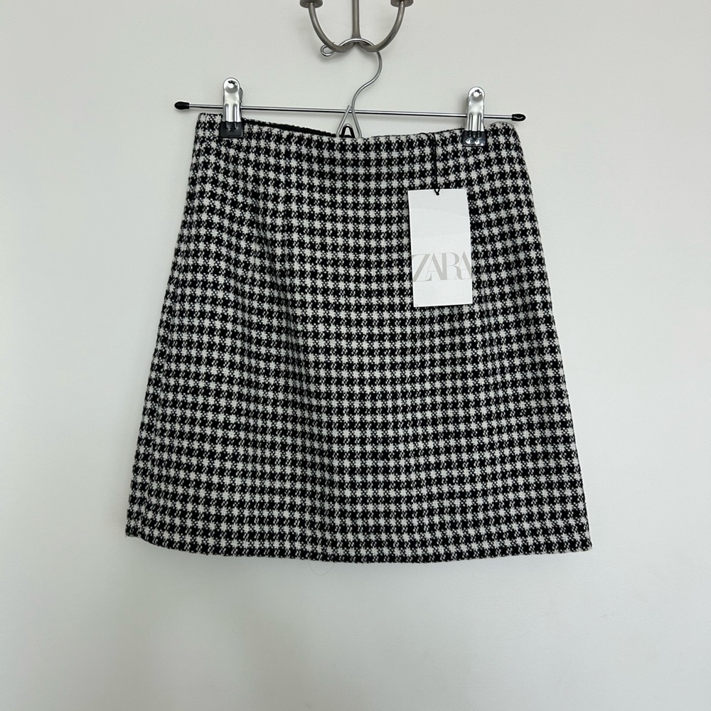 Zara Houndstooth Mini Skirt